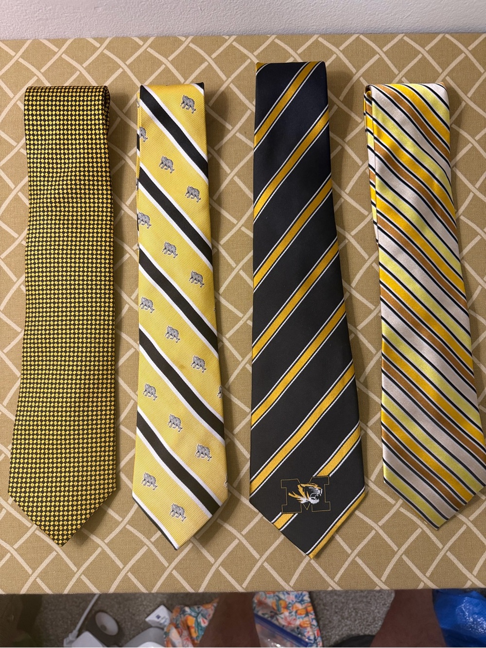 Mizzou Missouri Tigers Silk Necktie Lot of 4 Black Gold Alumni NCAA